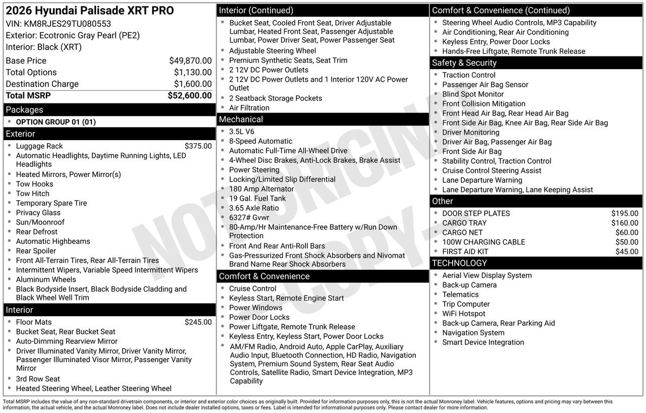 New 2026 Hyundai Palisade XRT Pro AWD/4WD image 33