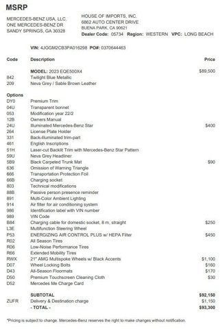 Certified 2023 Mercedes-Benz EQE 500 4MATIC SUV image 4
