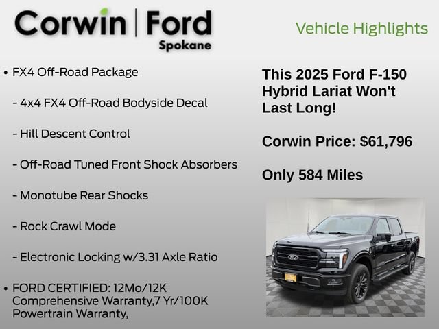 Certified 2025 Ford F150 Lariat w/ Equipment Group 502A High AWD/4WD image 13
