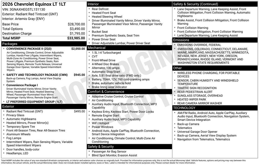 New 2026 Chevrolet Equinox LT w/ Convenience Package II image 28