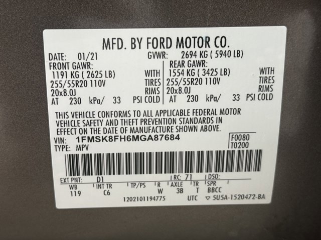 Used 2021 Ford Explorer Limited w/ Equipment Group 301A AWD/4WD image 29
