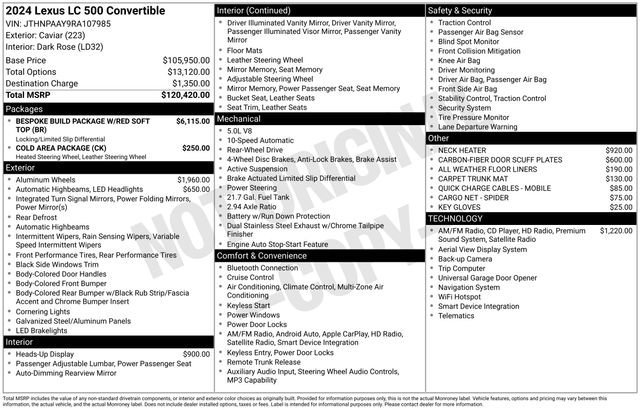 Used 2024 Lexus LC 500 Convertible image 29