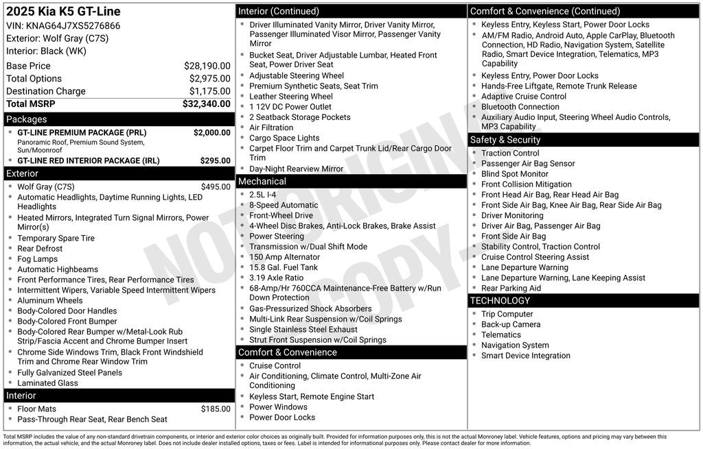 Used 2025 Kia K5 GT-Line w/ GT-Line Premium Package FWD image 10