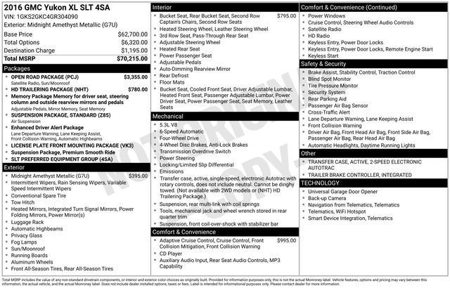 Used 2016 GMC Yukon XL SLT w/ Open Road Package AWD/4WD image 13