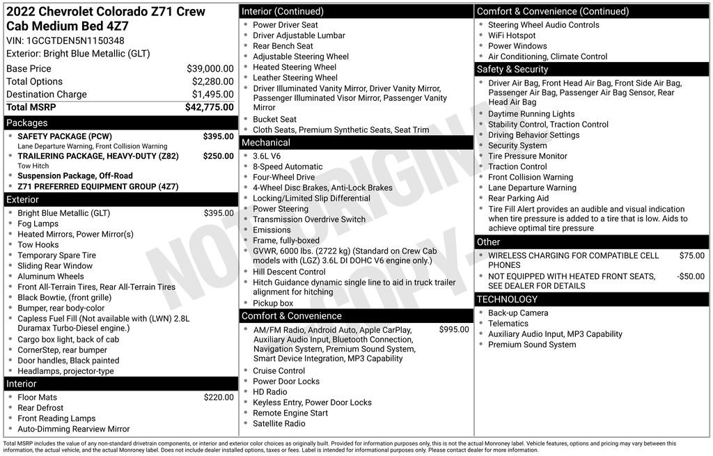 Used 2022 Chevrolet Colorado Z71 w/ Safety Package image 2