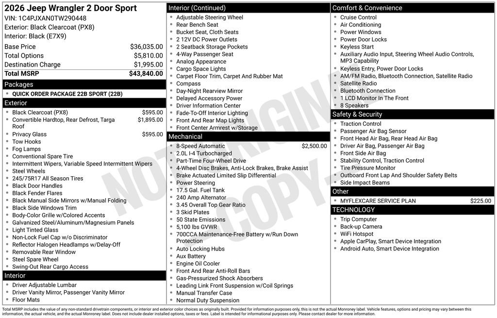 New 2026 Jeep Wrangler Sport AWD/4WD image 31