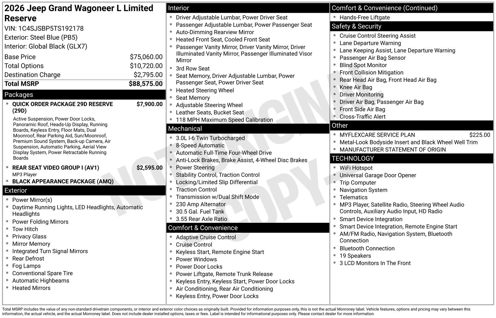 New 2026 Jeep Grand Wagoneer L Limited AWD/4WD image 36