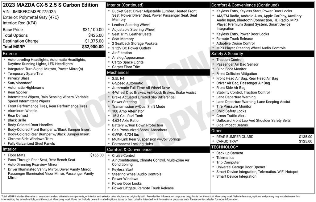 Used 2023 MAZDA CX-5 Carbon Edition AWD/4WD image 35