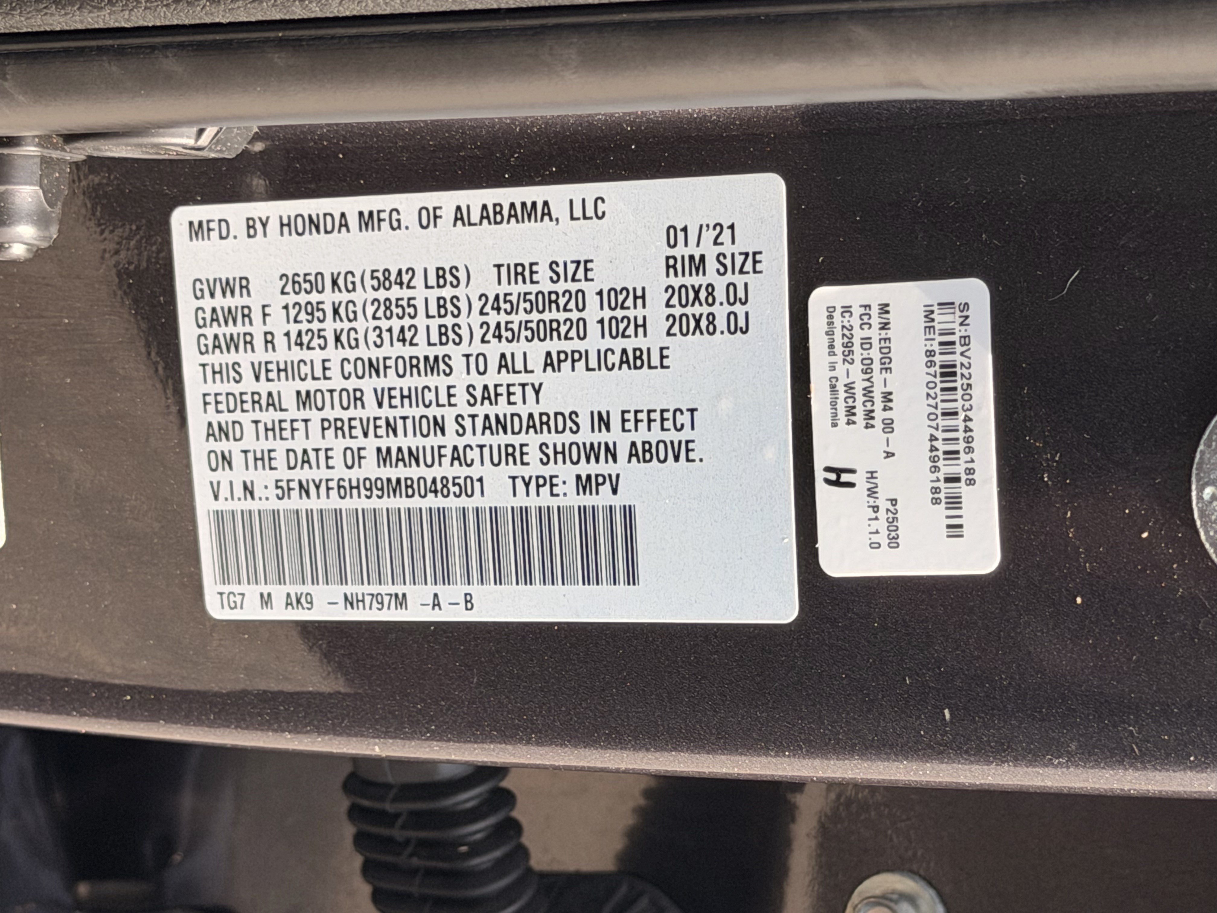 Certified 2021 Honda Pilot Touring image 25