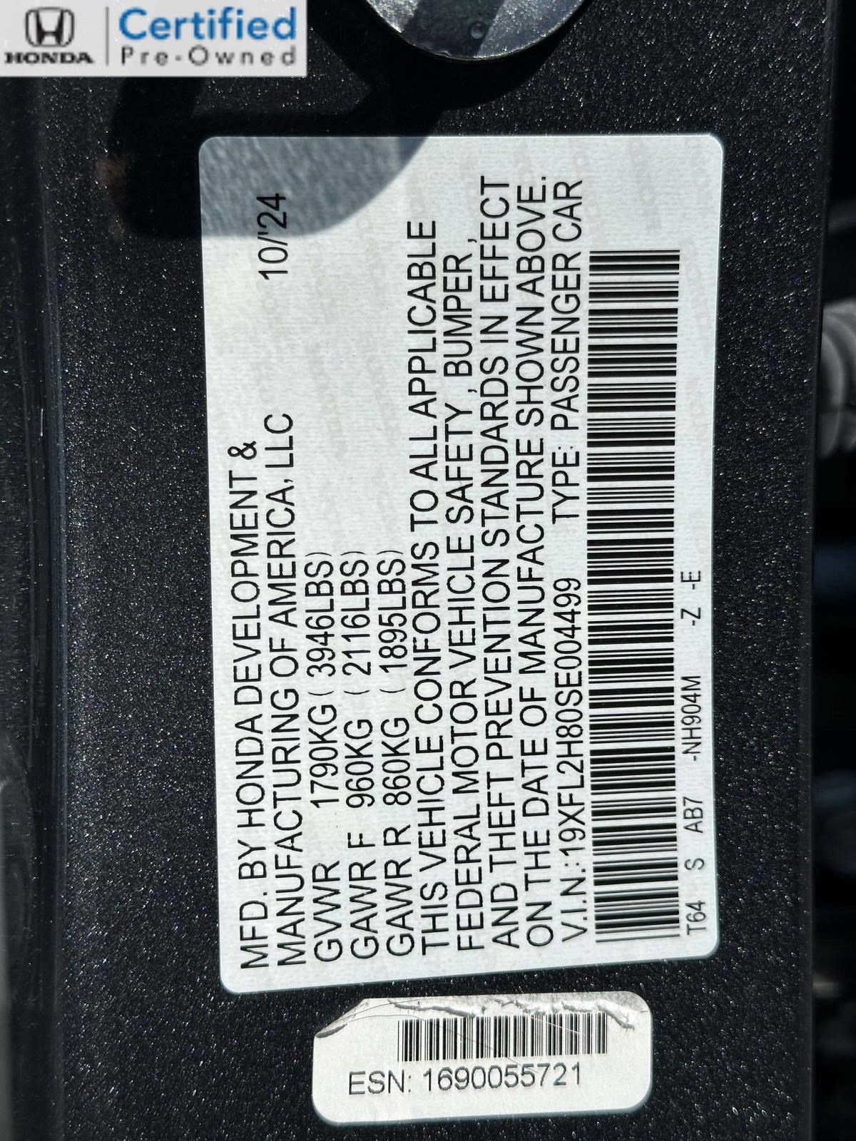 Certified 2025 Honda Civic Sport image 28