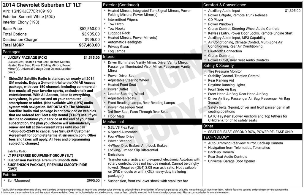 Used 2014 Chevrolet Suburban LT w/ Luxury Package image 10