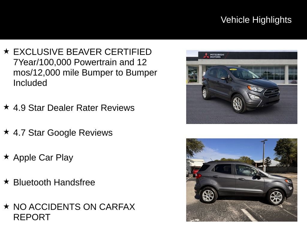 Used 2021 Ford EcoSport SE w/ Interior Protection Package FWD image 5