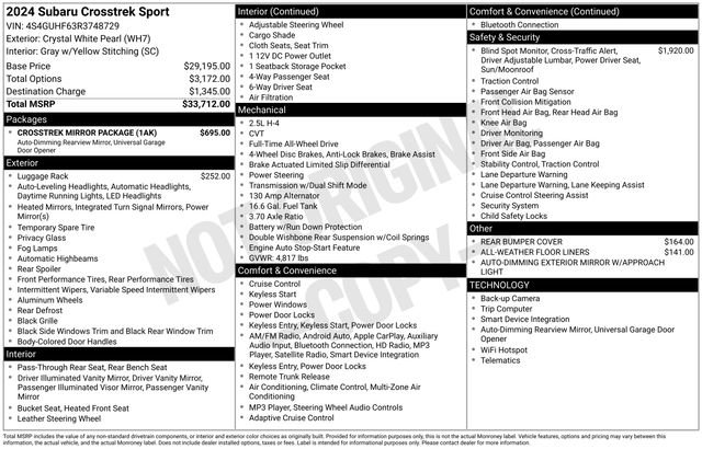 Certified 2024 Subaru Crosstrek 2.5i Sport w/ Crosstrek Mirror Package image 5