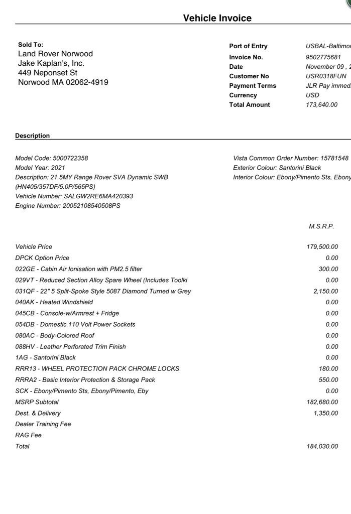 Used 2021 Land Rover Range Rover SV Autobiography Dynamic image 2