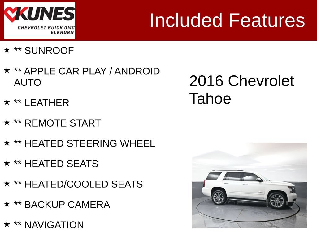 Used 2016 Chevrolet Tahoe LTZ AWD/4WD image 2