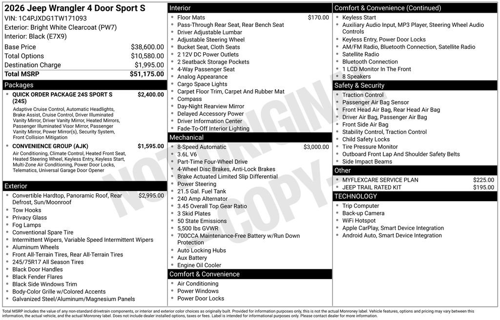 New 2026 Jeep Wrangler Sport S image 44
