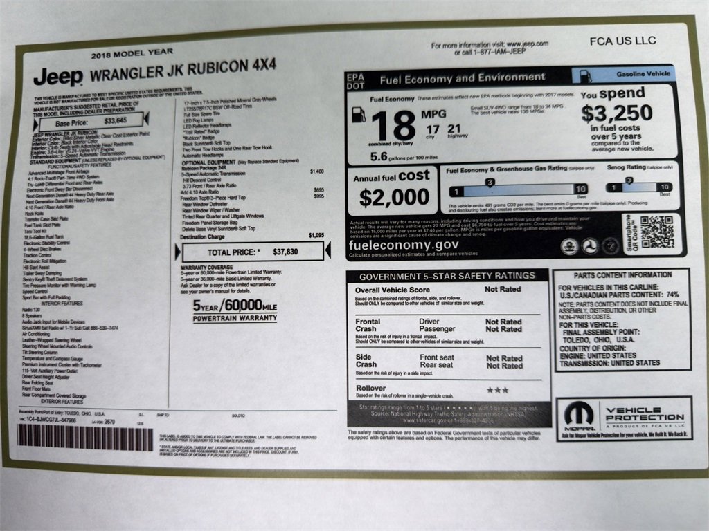 Used 2018 Jeep Wrangler Rubicon image 2