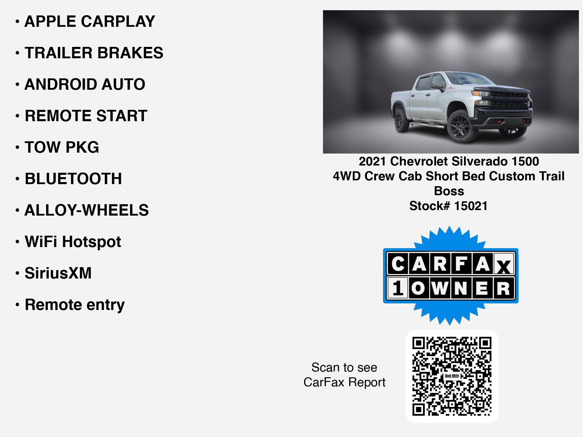 Used 2021 Chevrolet Silverado 1500 Custom Trail Boss w/ Safety Confidence Package image 7