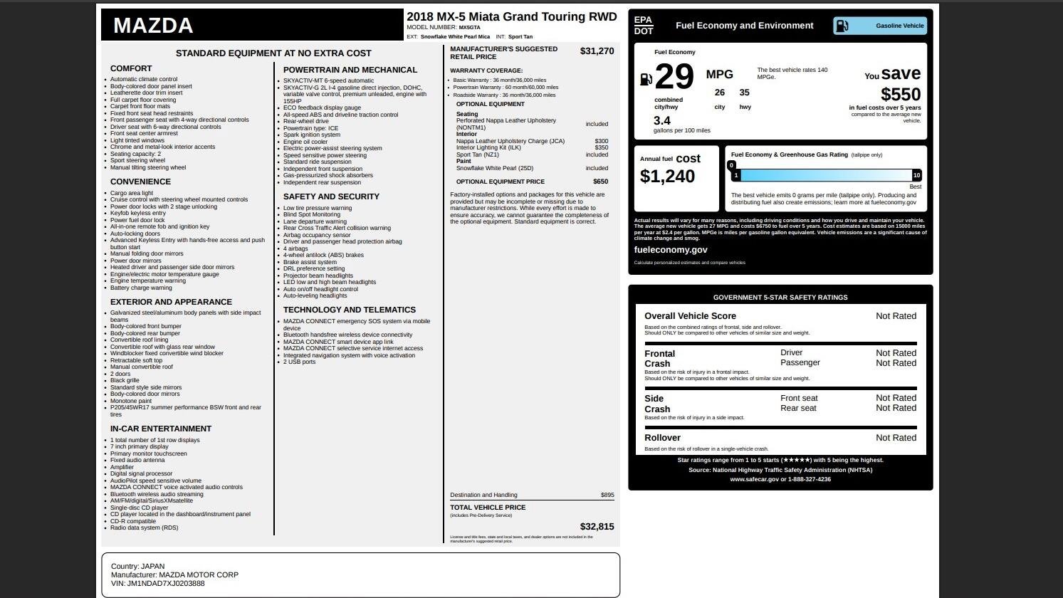 Used 2018 MAZDA MX-5 Miata Grand Touring image 23