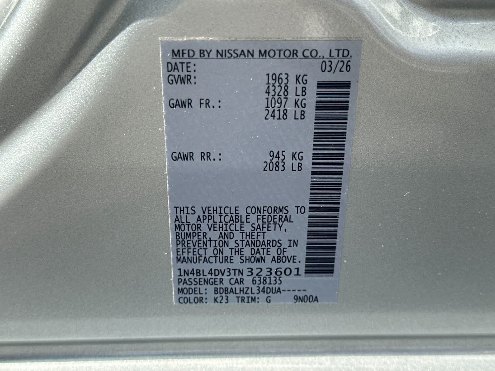 Used 2026 Nissan Altima 2.5 SV FWD image 30