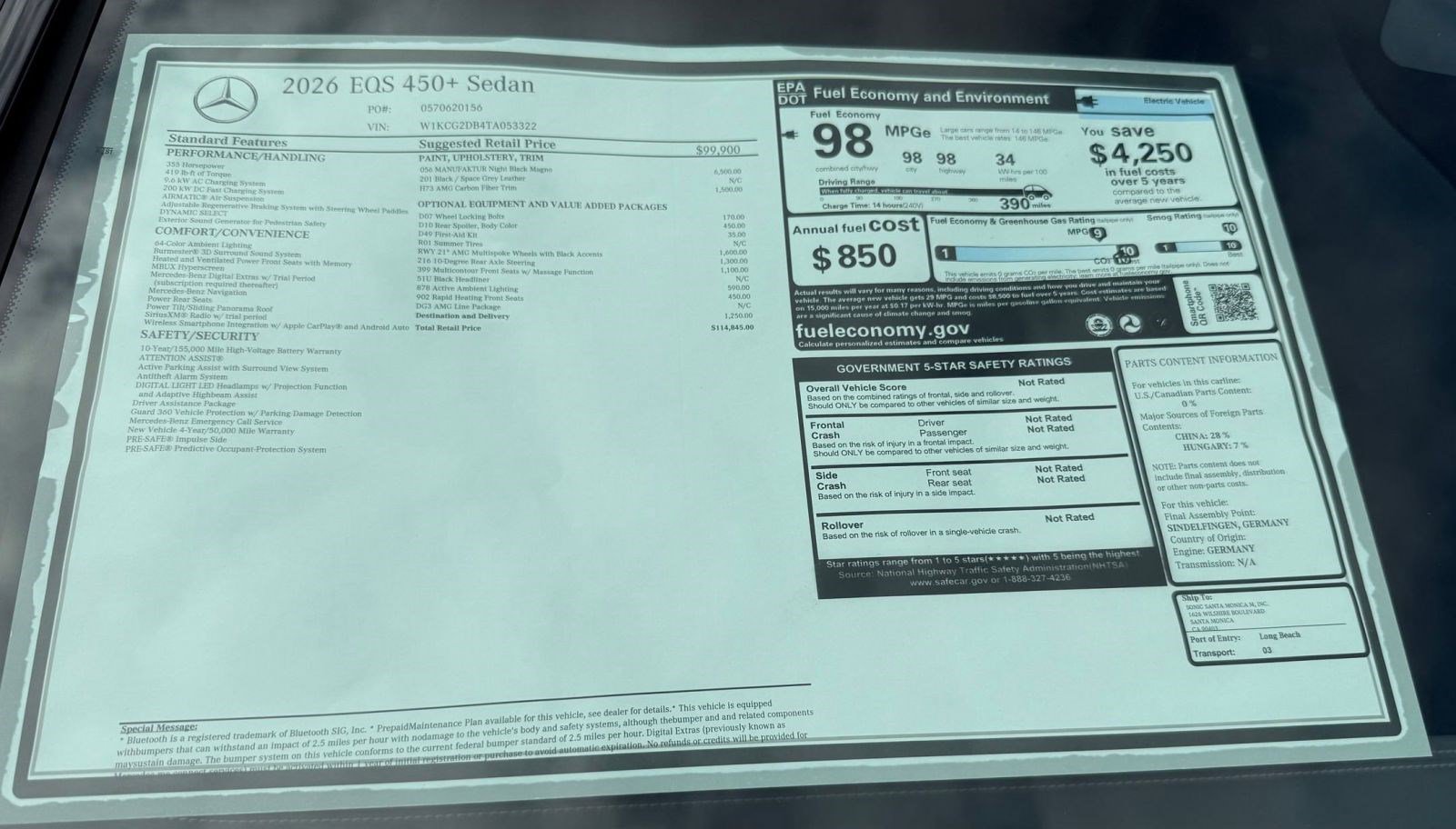 New 2026 Mercedes-Benz EQS 450+ Sedan image 31