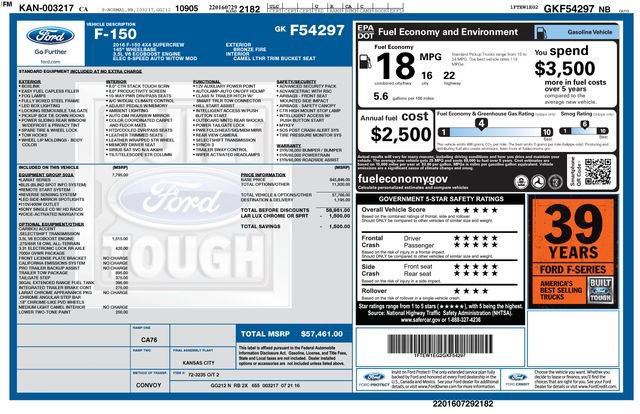 Used 2016 Ford F150 Lariat w/ Equipment Group 502A Luxury AWD/4WD image 27