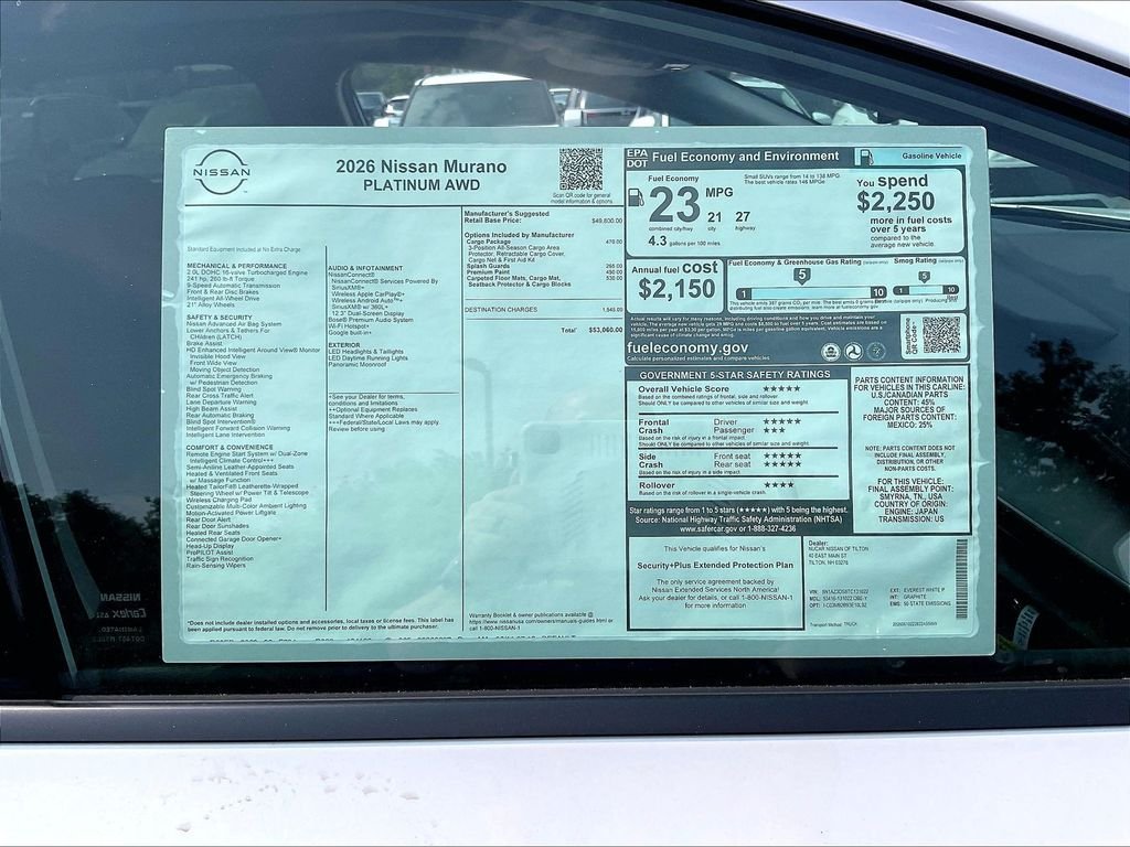 New 2026 Nissan Murano Platinum w/ Cargo Package AWD/4WD image 17
