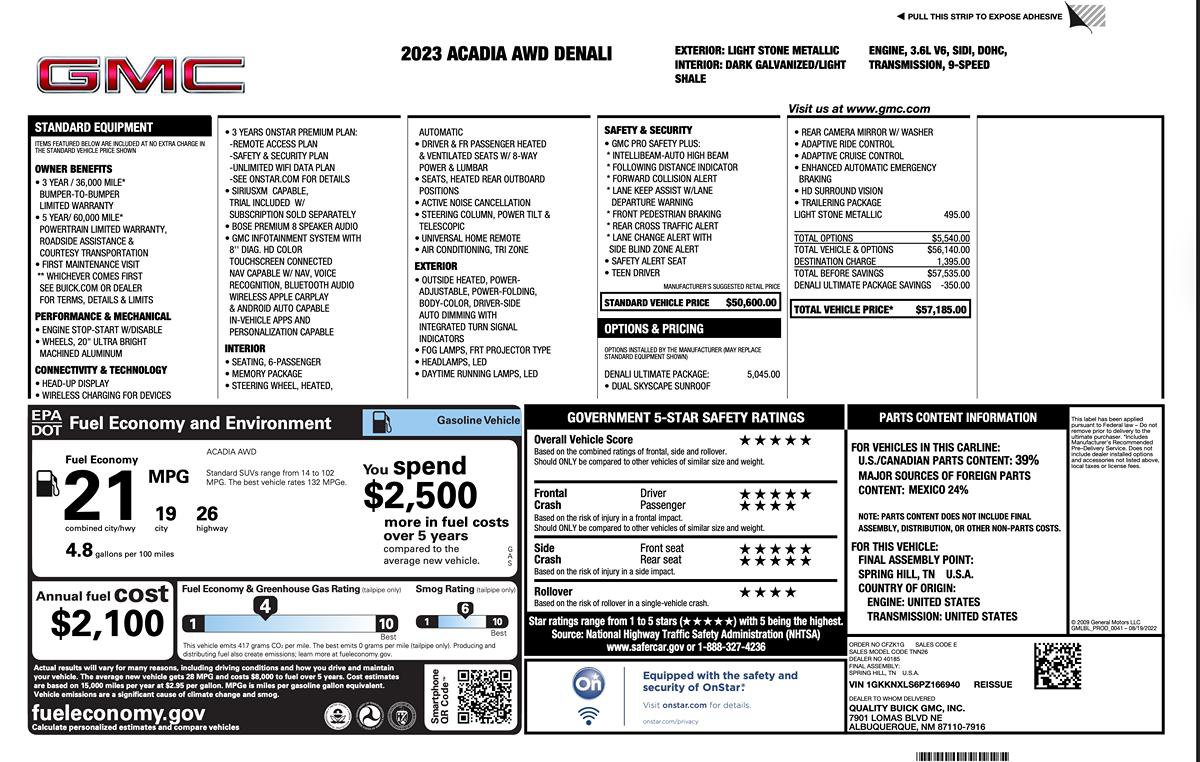 Used 2023 GMC Acadia Denali w/ Denali Ultimate Package image 7