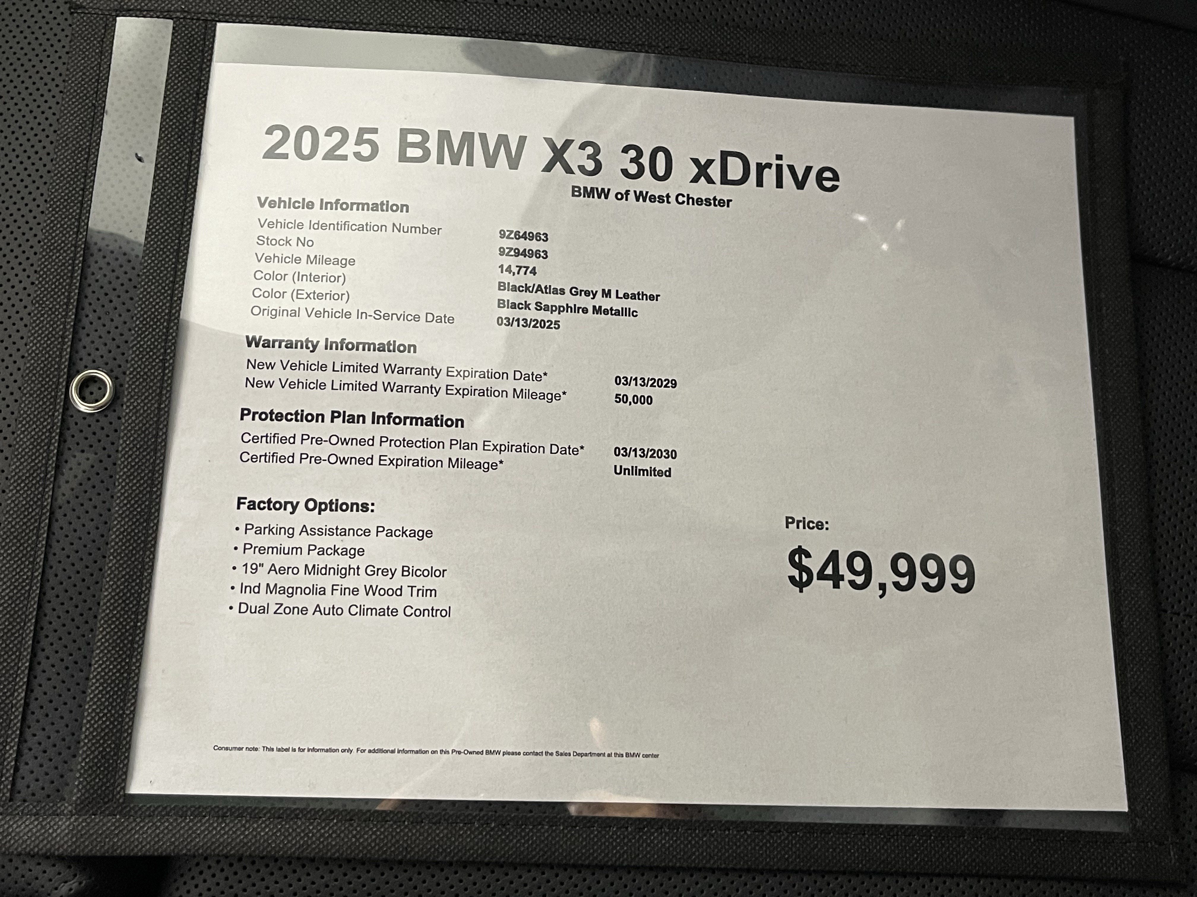 Certified 2025 BMW X3 xDrive30i AWD/4WD image 19