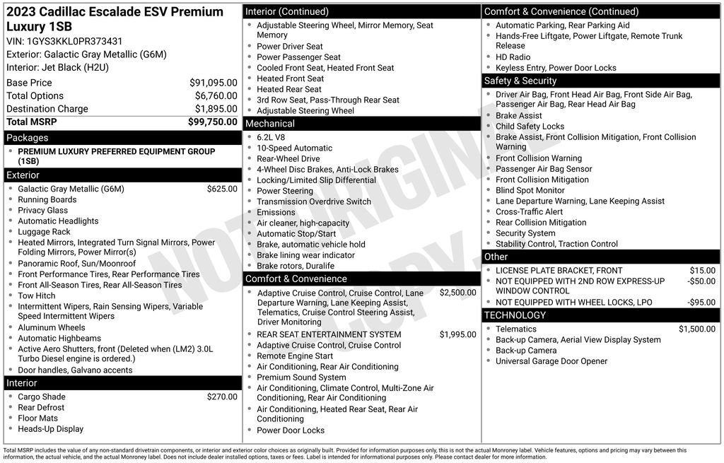 Used 2023 Cadillac Escalade ESV Premium Luxury RWD image 43