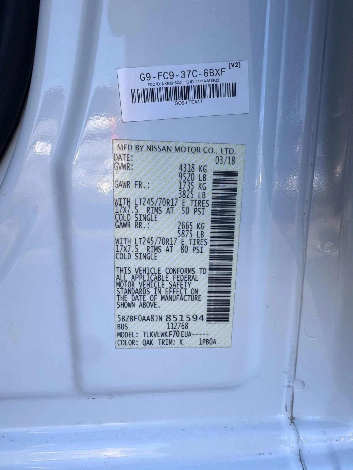Used 2018 Nissan NV 3500 S image 29