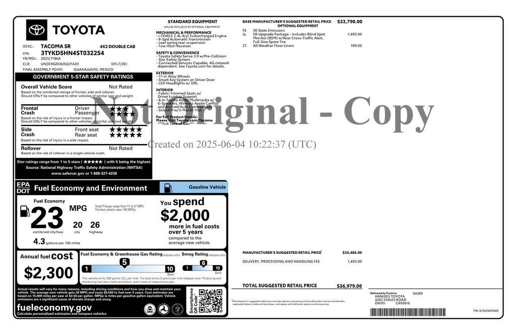 Used 2025 Toyota Tacoma SR image 4