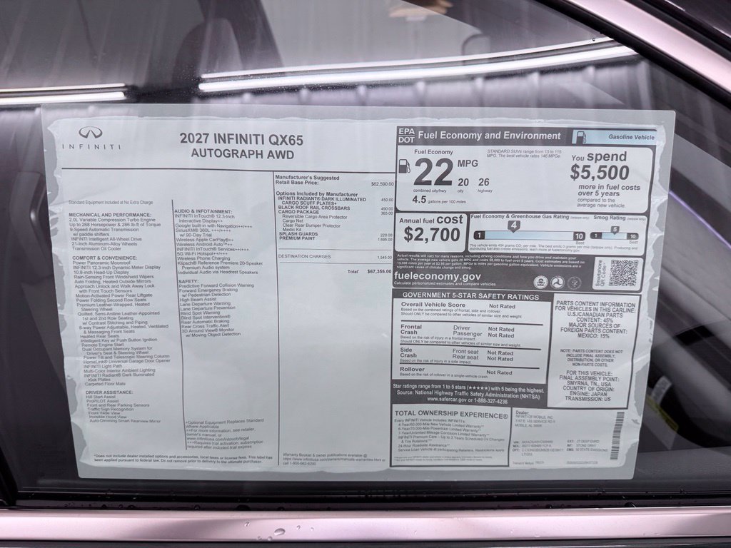 New 2027 INFINITI QX65 Autograph w/ Cargo Package AWD/4WD image 51