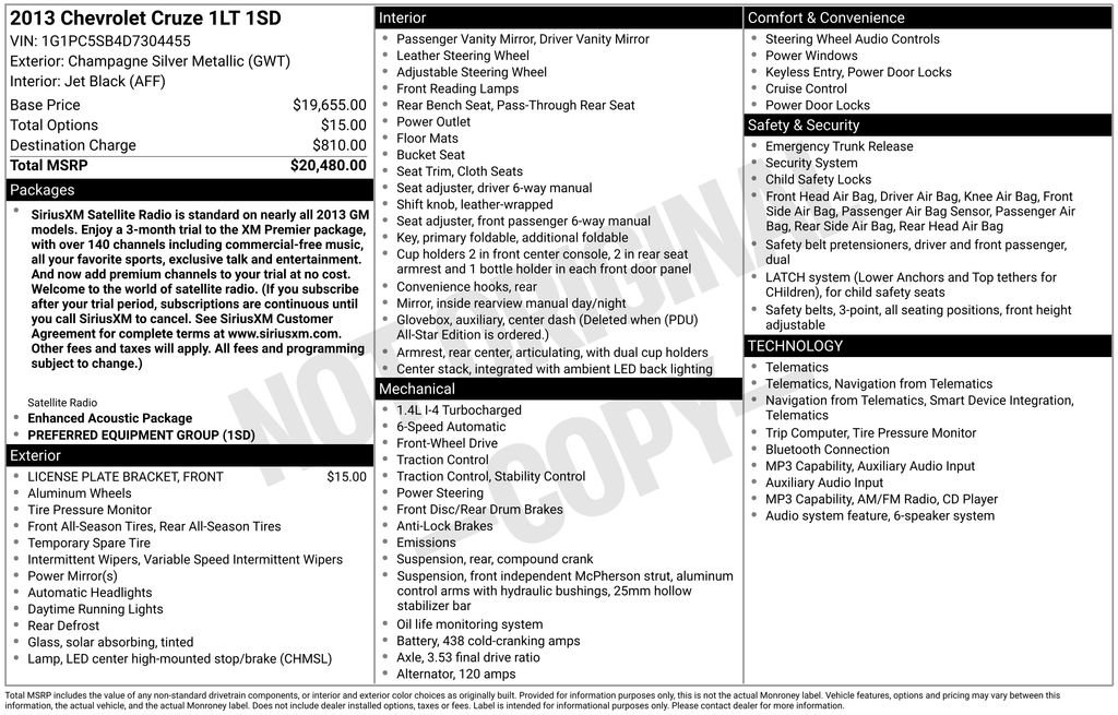 Used 2013 Chevrolet Cruze LT FWD image 4