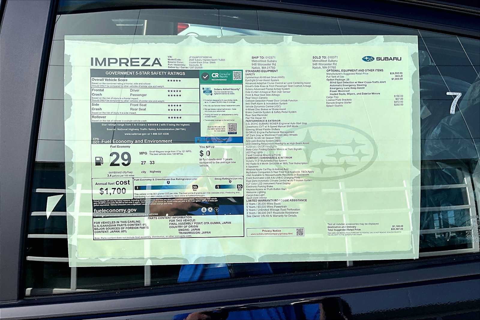 New 2026 Subaru Impreza 2.0i Sport AWD/4WD image 19