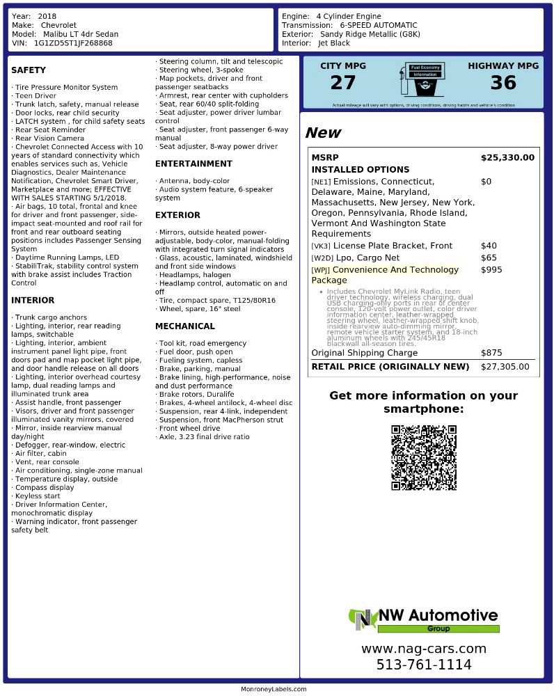 Used 2018 Chevrolet Malibu LT FWD image 2