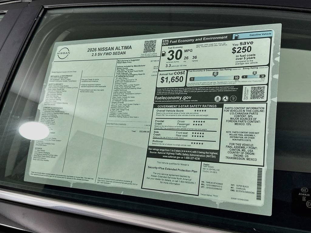 New 2026 Nissan Altima 2.5 SV w/ SV Premium Package FWD image 13