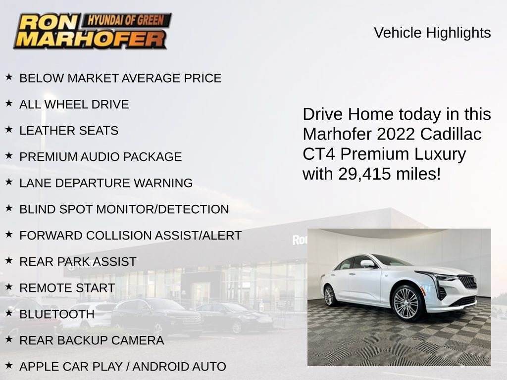 Used 2022 Cadillac CT4 Premium Luxury w/ Climate Package AWD/4WD image 15