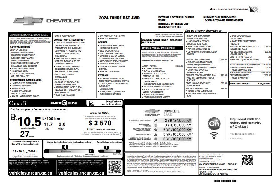 Certified 2024 Chevrolet Tahoe RST w/ Luxury Package AWD/4WD image 37