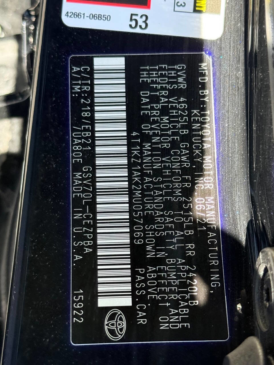 Used 2021 Toyota Camry TRD w/ TRD Package w/JBL Audio image 35