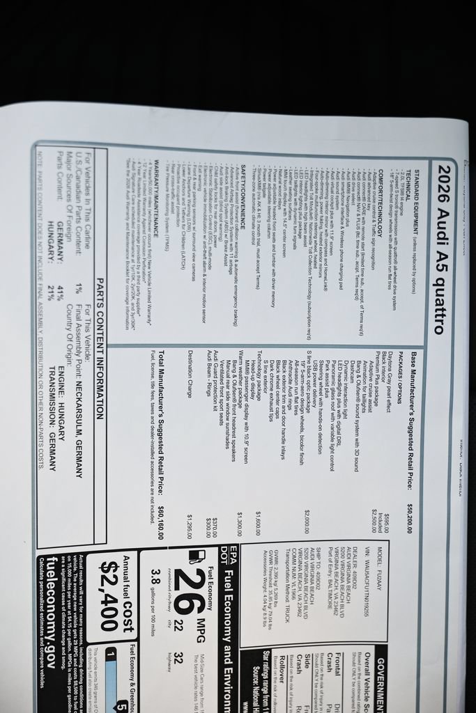 New 2026 Audi A5 2.0T Premium Plus AWD/4WD image 23