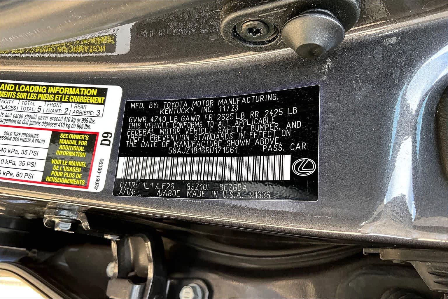 Used 2024 Lexus ES 350 F Sport w/ Accessory Package (Z2) FWD image 37