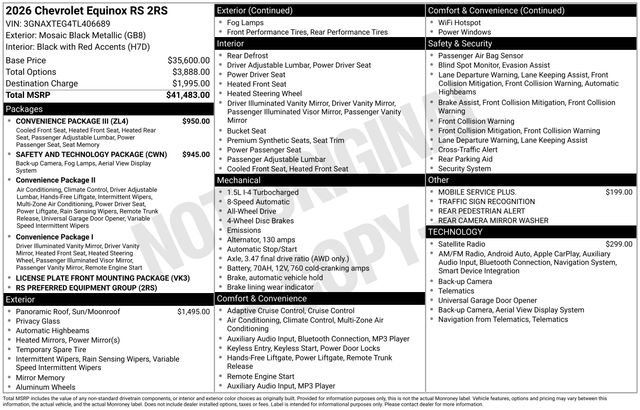 New 2026 Chevrolet Equinox RS w/ Convenience Package III image 26