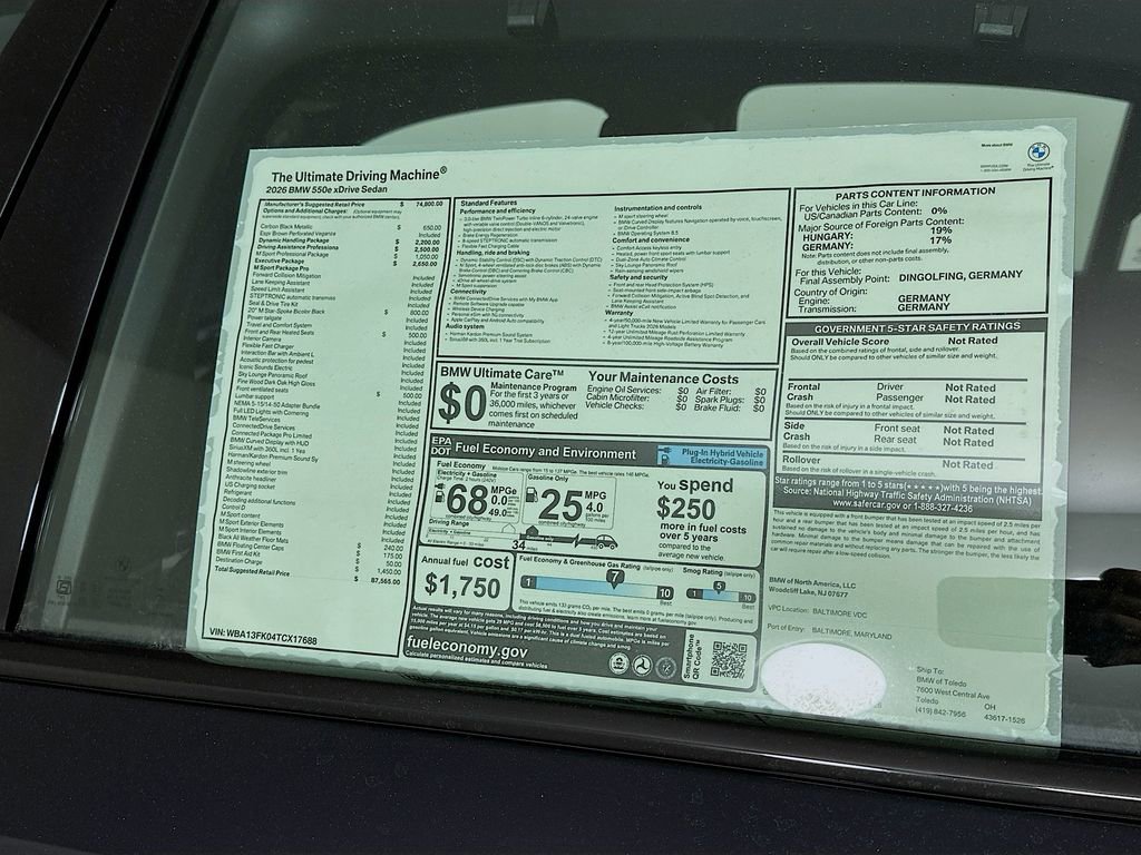 New 2026 BMW 550e xDrive w/ Executive Package image 12