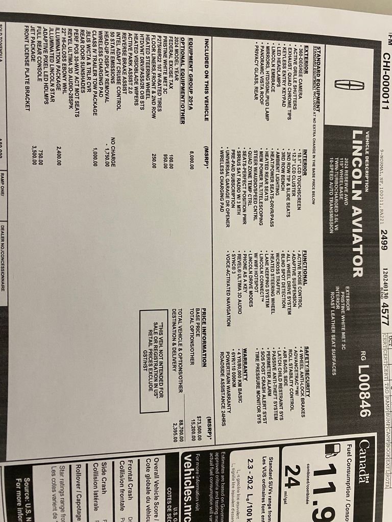 Used 2024 Lincoln Aviator Reserve w/ Equipment Group 201A image 34