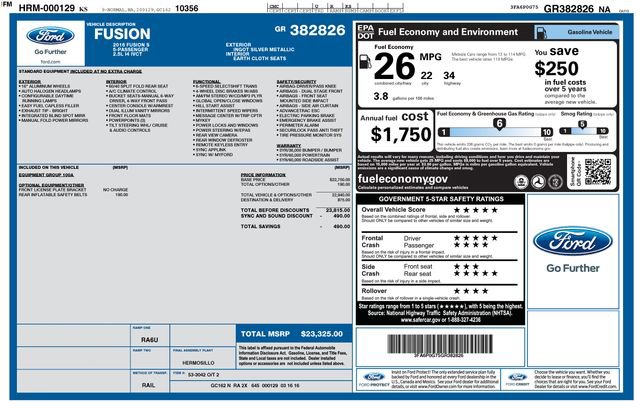 Used 2016 Ford Fusion S FWD image 30