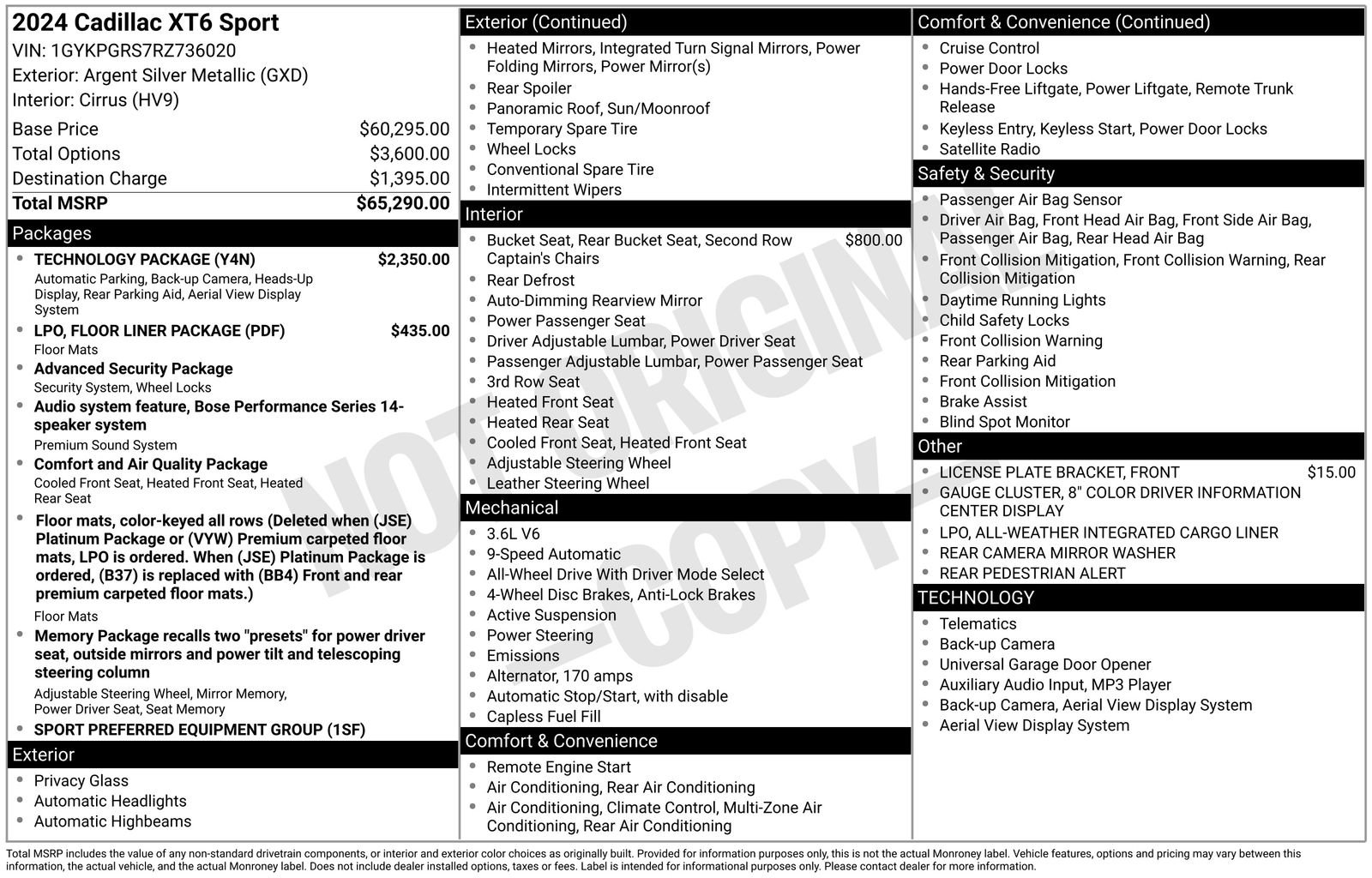 Certified 2024 Cadillac XT6 Sport w/ Technology Package image 37