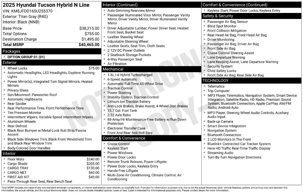 Used 2025 Hyundai Tucson N Line AWD/4WD image 40