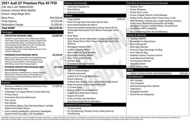 Used 2021 Audi Q7 2.0T Premium Plus w/ Executive Package image 39