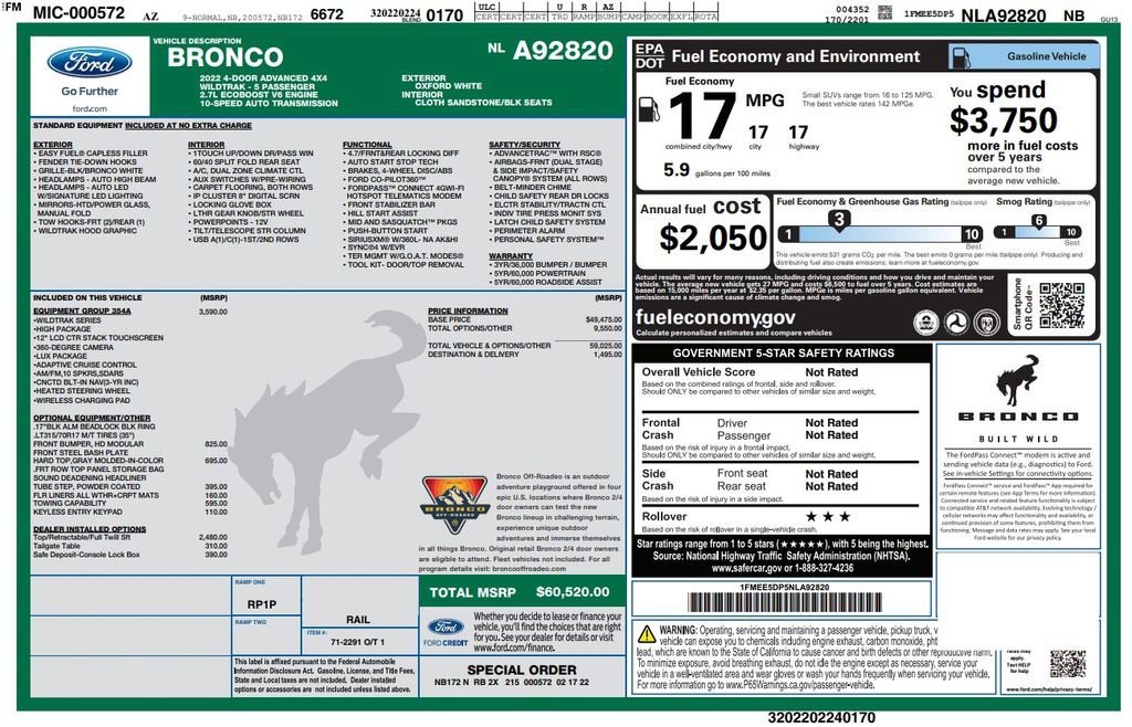 Used 2022 Ford Bronco Wildtrak AWD/4WD image 4